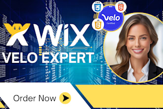 develop custom wix website with advanced wix velo script java cs HTML