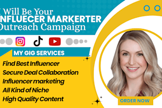 be your influencer manager,outreach social media such as instagram and youtube