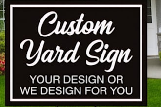 design postcard flyer banner yardsign digital business card menu door hanger