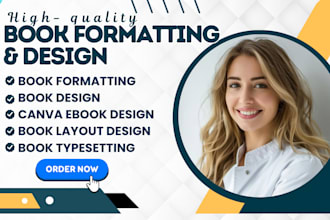 do book formatting, canva ebook design, book layout design, and book typesetting