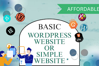 design an affordable basic wordpress website, basic website