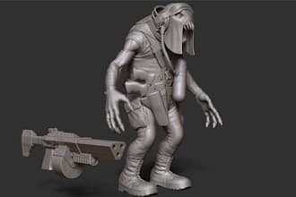 animatronic 3d sculpture,cosplay,bird,zbrush creature,stl file print,fnaf,minis