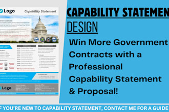 design winning government capability statement, company overview, core value
