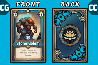 design trading card game, tcg template, ccg, rpg card frame tcg icon card mockup