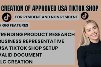 be USA business representaive USA tiktok shop setup tiktok shop USA for non USA