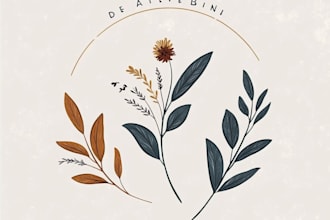 design botanical boho feminine hand drawn logo