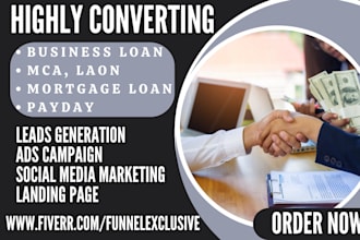 generate business loan leads mca business funding loan leads via ads campaign