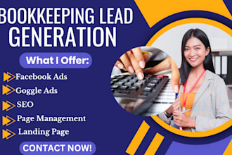 generate bookkeeping accounting leads generation via facebook ads landing page