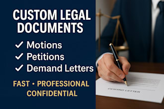 draft and review motions, petitions, and demand letters for legal use