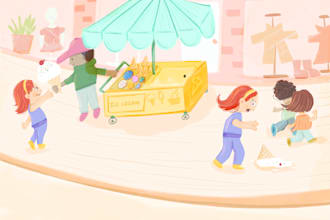 make no ai childrens book illustrations in a whimsical textured style