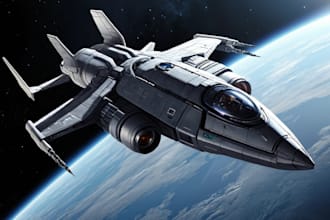 draw sci fi art and spaceship illustration design