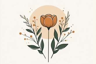 design handwritten signature, line art, botanical logo