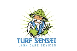 design eye catching a fun mascot lawn care logo