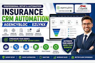 setup agencybloc CRM ezlynx insurance agency workflow automation zoho crm