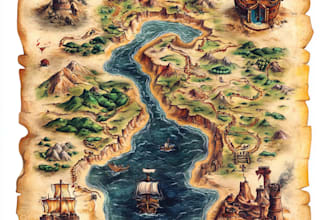 draw your dream fantasy city map for rpg and etc