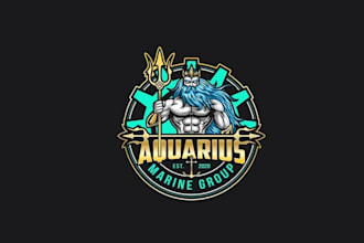 design powerful traditional marine mechanical logo