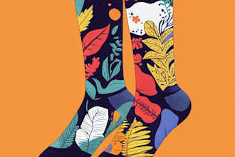 draw a creative socks unique sock design for you