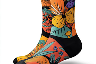 draw sublimation all type of unique socks design and pattern