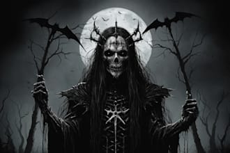 draw anything dark art, horror, black metal art illustration