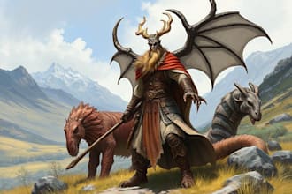 draw dnd art, fantasy character, creature, and dnd party