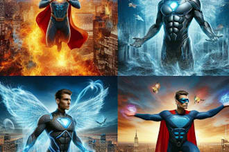design your realistic superhero cartoon portrait
