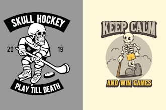 make sport skeleton tennis hockey logo