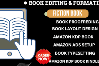 do book formatting for amazon kdp, book typesetting for romance fiction book