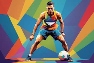 draw wpap pop art sport potrait
