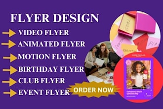 do animated , club , birthday, video , event , motion flyer