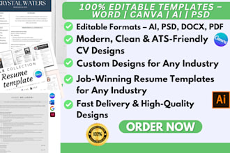 design professional resume templates, CV layouts, job application design, canva