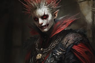 create furry art , character designs , horror fantasy in unique style