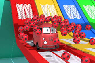 create 3d nursery rhymes like wheels on the bus