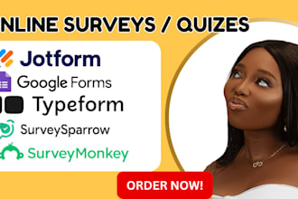 create online survey quiz using google forms, jotform, typeform, surveysparrow