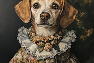 do custom cartoon vector portrait of your pet or any animal