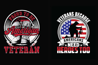 create retro t shirt army veteran logo