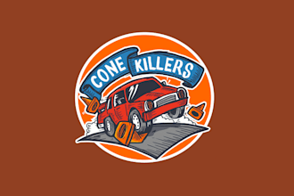 create unique car racing team logo design