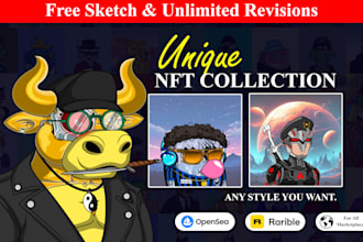 draw and generate 100, 1k, 10k nft art collections