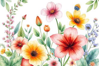 make a floral drawing or a watercolor botanical illustration
