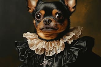 design a custom disney pet portrait illustration