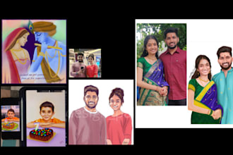 do illustrations ,painting, portraits, clay art, murals