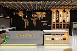do cafe or restaurant 3d design in best price