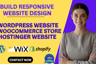build wordpress website hostinger website design woocommerce website wix website