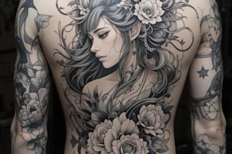 create super artistic tattoo designs in japanese style