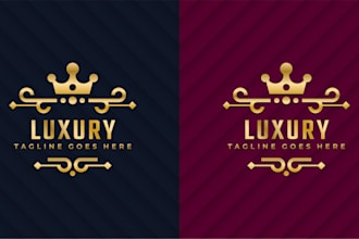 do modern minimalist luxury and elegant gold business logo design in 1 hour