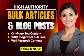 do write high quality bulk articles and blog posts for your website