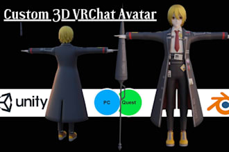 custom vrchat avatar vr character 3d vrm model furry vrc anime vtuber vseeface