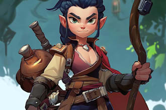 create a character art, game art, dnd character art