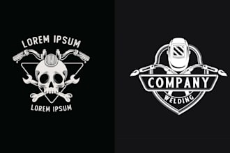 make high resolution skull welding logo