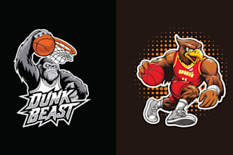 create esport mascot basketball volleyball logo
