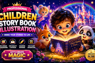 illustrate 3d children story book illustration and children book illustration